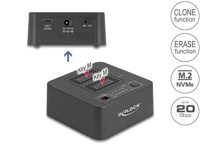 Delock 64300 Usb 20 Gbps M.2 Docking Station For 2 X M.2 Nvme Pcie Ssd