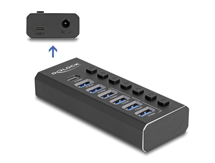Delock 64326 7 Port Usb Hub With 4 Ports 10 Gbps And 4 Fast Charging Ports