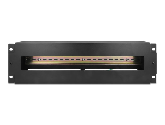 Delock 67195 19″ Circuit-Breaker Strip With Cover And Din Rail 3U Metal Black