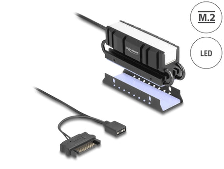 Delock 18460 M.2 Heat Sink For Ssd 2280 With Rgb Led Illumination