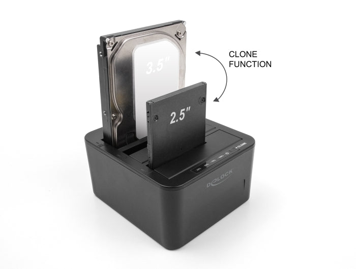 Delock 64332 Usb Docking Station For 3 X Sata Hdd / Ssd With 1:2 Clone Function