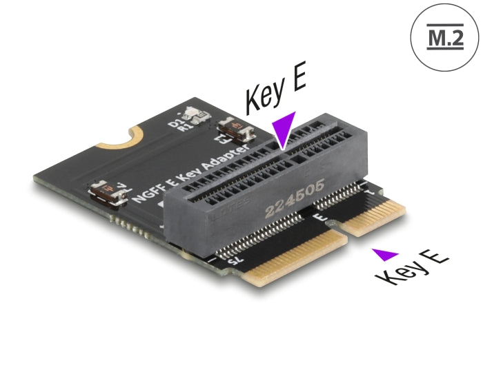 Delock 64341 Adapter M.2 Key E Male To M.2 Key E Slot 90° Angled