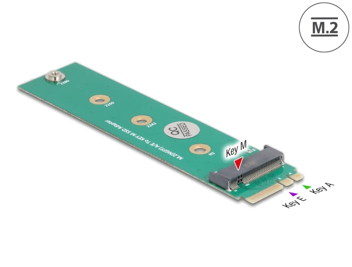 Delock 64343 Adapter M.2 Key A+E Male To M.2 Key M Slot