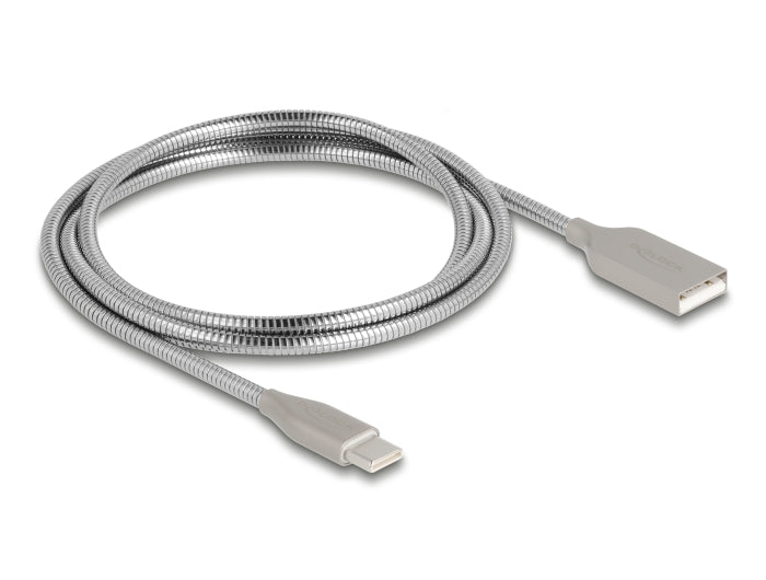 Delock 81258 Usb 2.0 Cable With Metal Sheath Usb Type-A Male To Usb Type-C