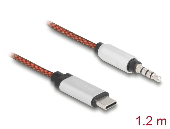 Delock 81288 Aux Cable Usb Type-C™ Male To Stereo Plug 3.5 Mm 4 Pin 1.2 M