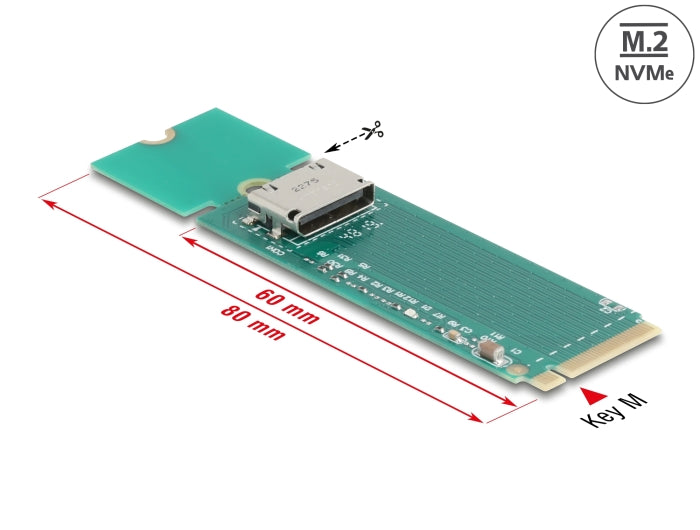 Delock 64348 M.2 Key M To 1 X Oculink Sff-8612 Converter