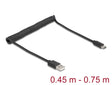 Delock 90368 Usb 2.0 Coiled Cable Usb Type-A Male To Usb Type-C™ Male