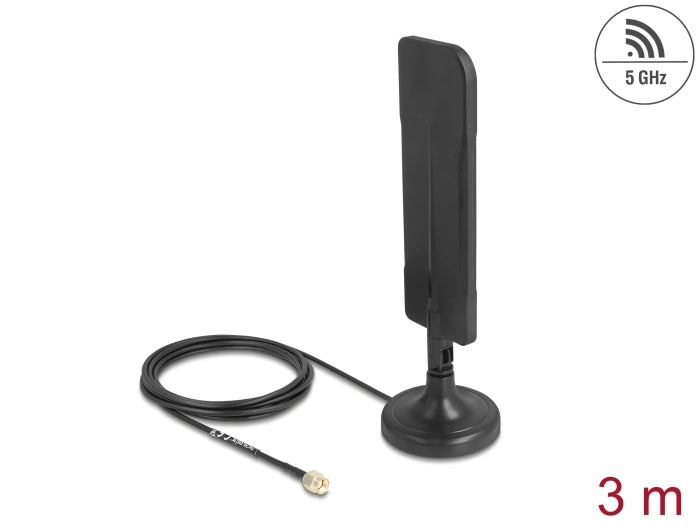 Delock 10038 Antenna Wifi 5.8 Ghz Rp-Sma Plug 3 Dbi Omnidirectional