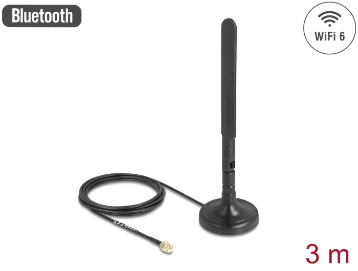 Delock 10039 Antenna Wifi 6 Rp-Sma Plug 3 Dbi Omnidirectional