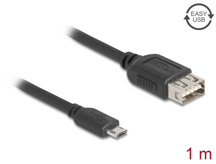 Delock 81518 Usb 2.0 Cable Easy Usb Type Micro-B Male To Easy Usb Type-A Female