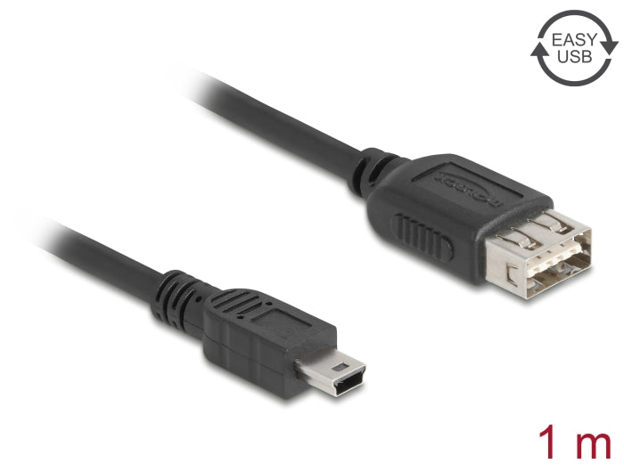Delock 81524 Usb 2.0 Cable Usb Type Mini-B Male To Easy Usb Type-A Female