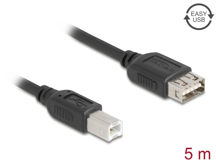 Delock 81533 Usb 2.0 Cable Usb Type-B Male To Easy Usb Type-A Female 5 M