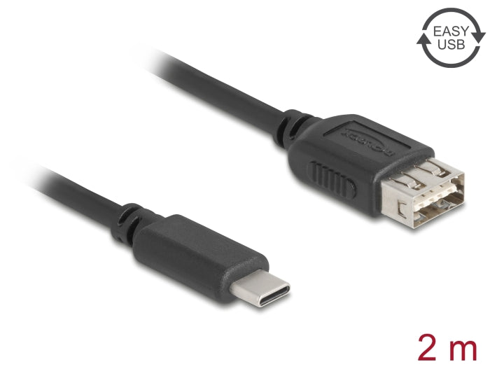 Delock 81537 Usb 2.0 Cable Usb Type-C™ Male To Easy Usb Type-A Female 2 M