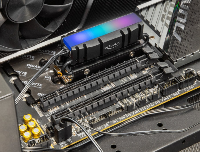 Delock 18460 M.2 Heat Sink For Ssd 2280 With Rgb Led Illumination