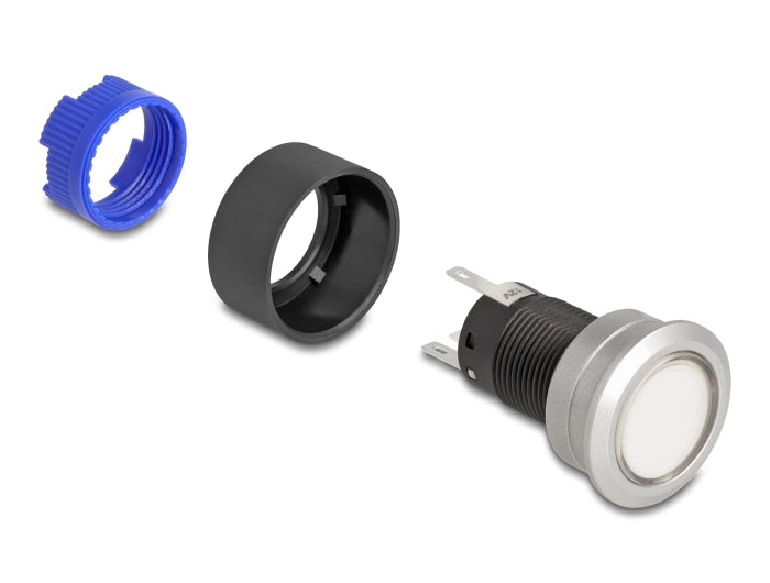 Delock 22046 Push Button Protruding For Installation 22 Mm 5 X Solder Connection