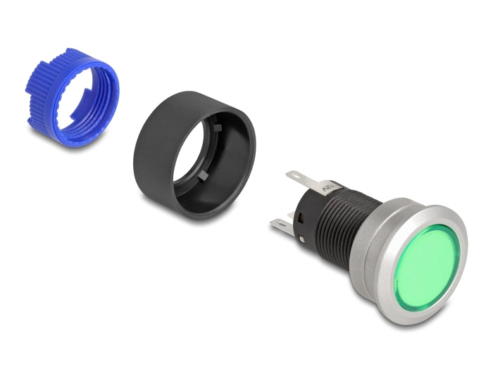 Delock 22048 Push Button Protruding For Installation 22 Mm 5 X Solder Connection