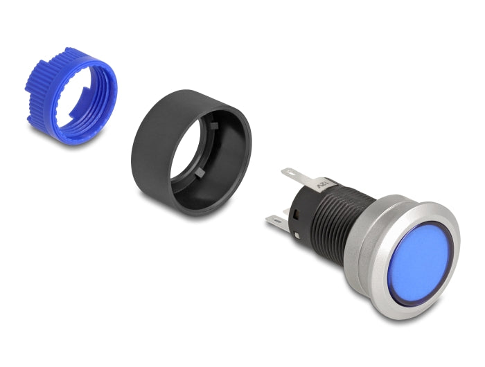 Delock 22049 Push Button Protruding For Installation 22 Mm 5 X Solder Connection