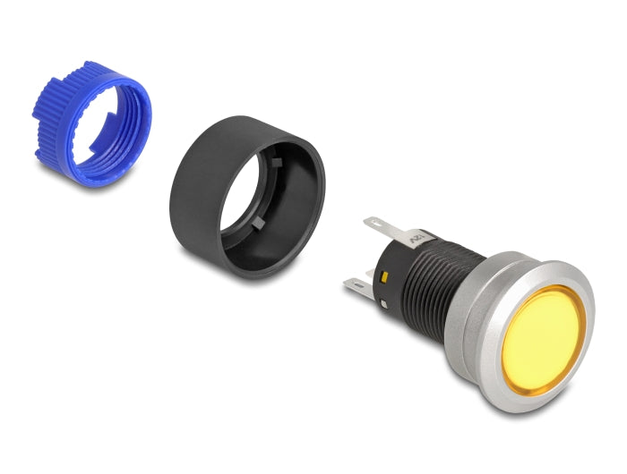 Delock 22050 Push Button Protruding For Installation 22 Mm 5 X Solder Connection