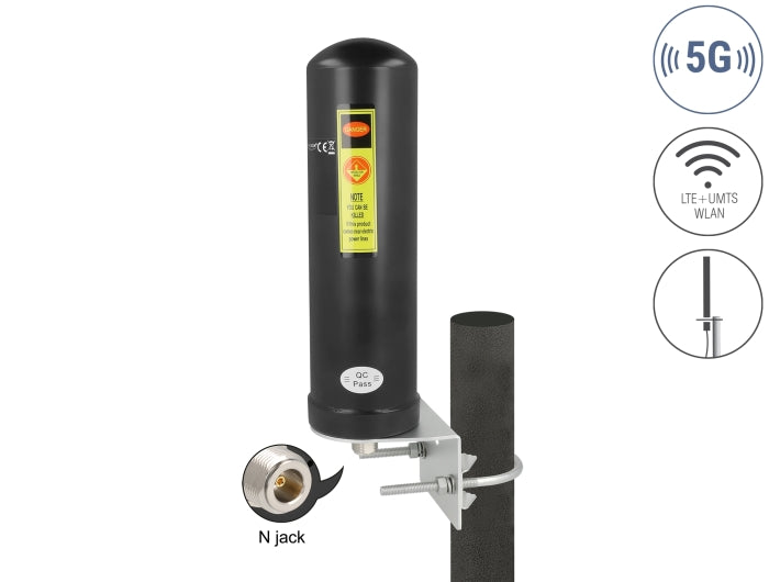 Delock 96093 5G Lte Antenna 3-5 Dbi Omnidirectional Wall And Pole Mounting