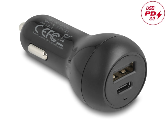 Delock 64329 Car Charger Usb Type-C™ Pd 3.0 And Usb Type-A With 32 W