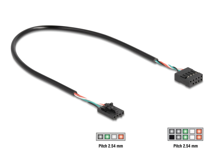 Delock 83025 Cable Usb 2.0 Pin Header Female 2.54 Mm 4 Pin To Usb 2.0 Pin Header