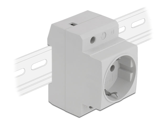 Delock 11469 Power Socket With A Side Grounding Contact For Din Rail