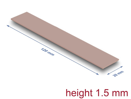 Delock 18482 Thermal Conductive Pad 120 X 20 X 1.5 Mm For M.2 Modules 3.0 W/Mk