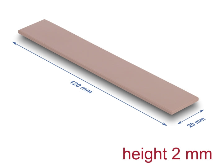 Delock 18483 Thermal Conductive Pad 120 X 20 X 2 Mm For M.2 Modules 3.0 W/Mk