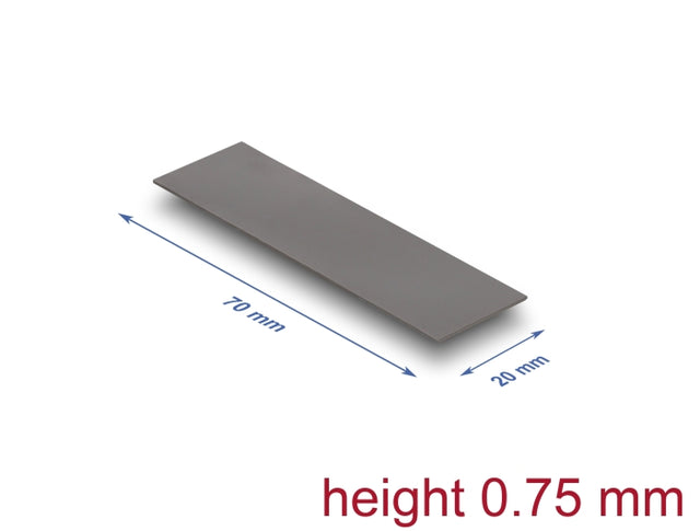 Delock 18403 Thermal Conductive Pad 70 X 20 X 0.75 Mm For M.2 Modules 3.2 W/Mk