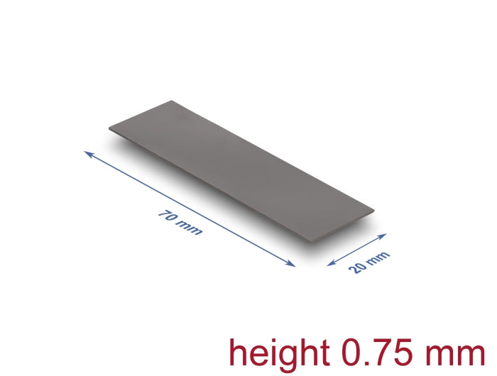 Delock 18473 Thermal Conductive Pad 70 X 20 X 0.75 Mm For M.2 Modules 3.0 W/Mk
