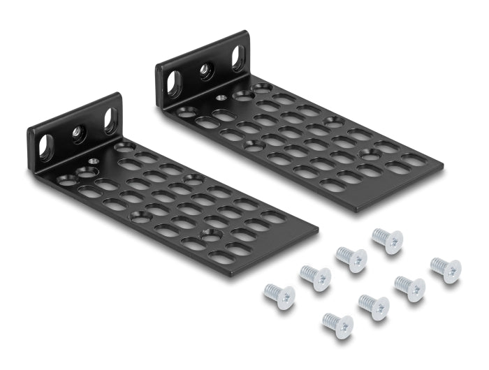 Delock 67281 Universal Rack Mounting Set 2 Pieces Black