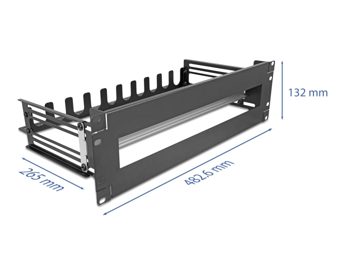 Delock 67282 19″ Circuit-Breaker With Cover, Cable Strain Relief