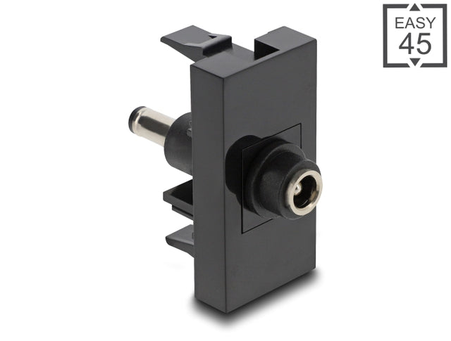 Delock 90962 Easy 45 Module Dc 5.5 X 2.5 Mm Female To Dc 5.5 X 2.1 Mm Male Black