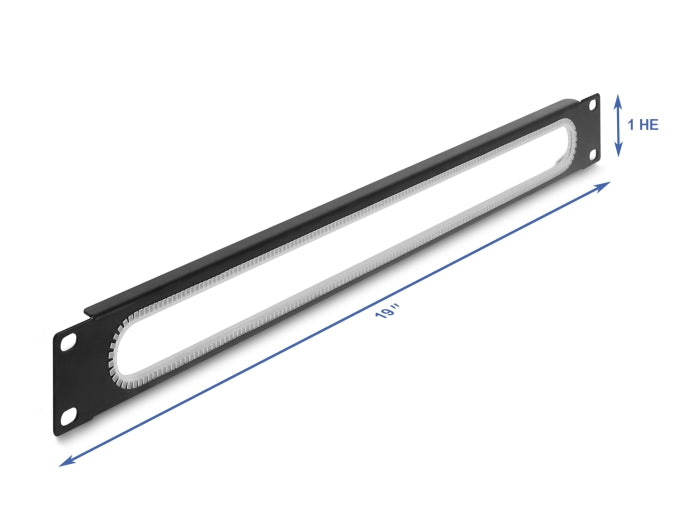 Delock 67275 19″ 1U Cable Bushing With Edge Protection Black