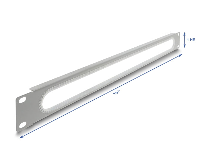 Delock 67276 19″ 1U Cable Bushing With Edge Protection Grey