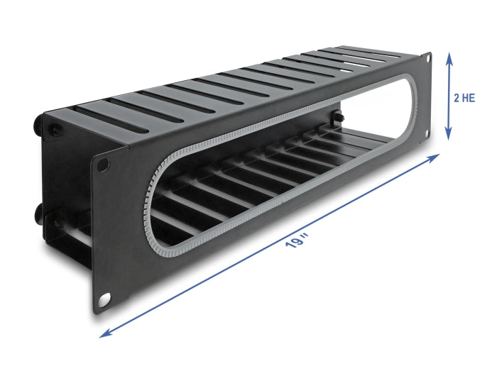 Delock 67279 19″ 2U Cable Management Routing Panel