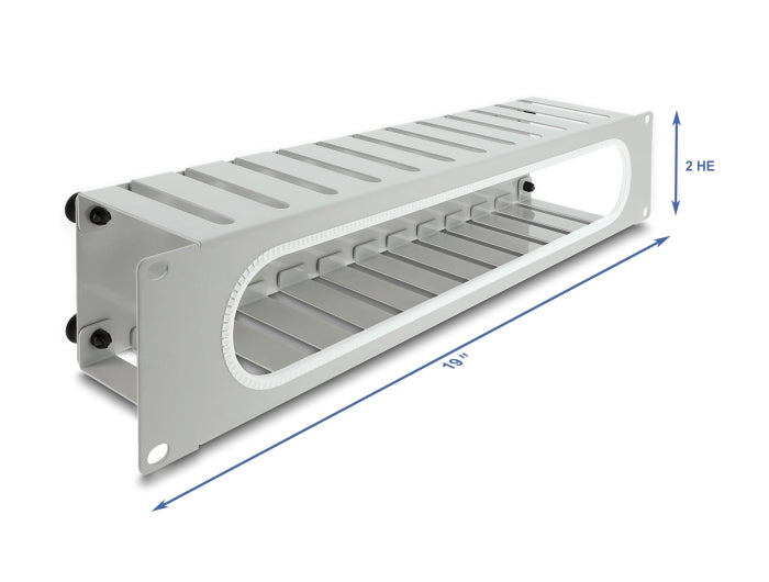 Delock 67280 19″ 2U Cable Management Routing Panel