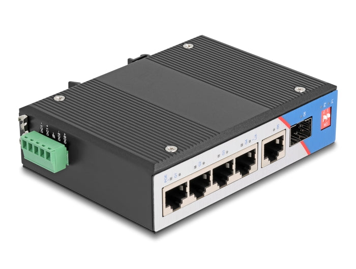 Delock 80164 Industrial Gb Ethernet Switch 4 Port Poe 1 Port Rj45 1 Port Sfp
