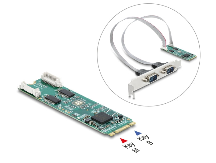 Delock 95284 M.2 Card To 2 X Serial Rs-232 Db9