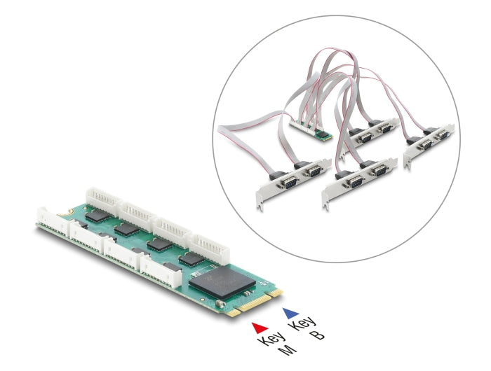 Delock 95282 M.2 To 8X Rs-232 Db9 Serial Card