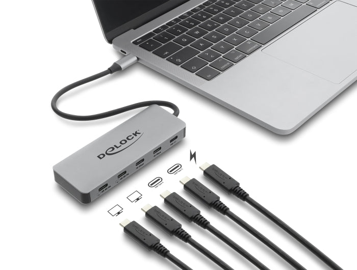 Delock 64371 2 Port Usb 10 Gbps Hub And 2 Port Usb-C� 4K With Pd 3.0 100 Watt