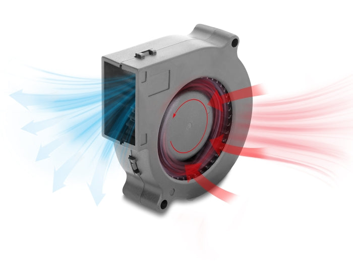 Delock 67494 Radial Fan / Blower Fan 12V Dc 75 X 75 X 25Mm, 3 Pin Fan Connector