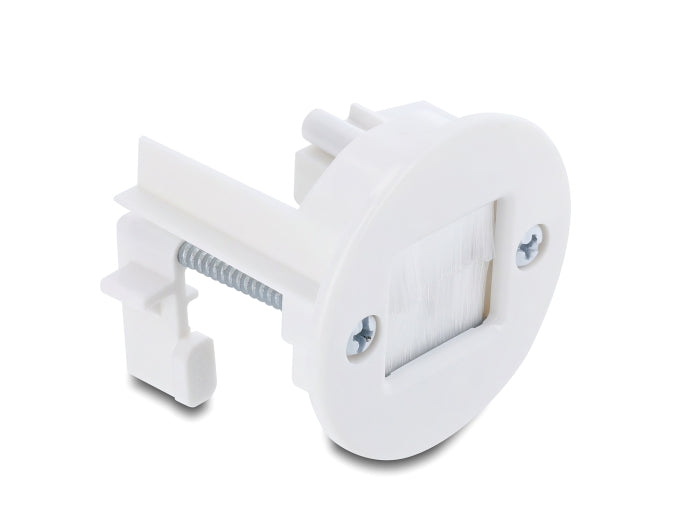 Delock 91382 Cable Bushing With Brush For Wall Mounting / Desktop Mounting White