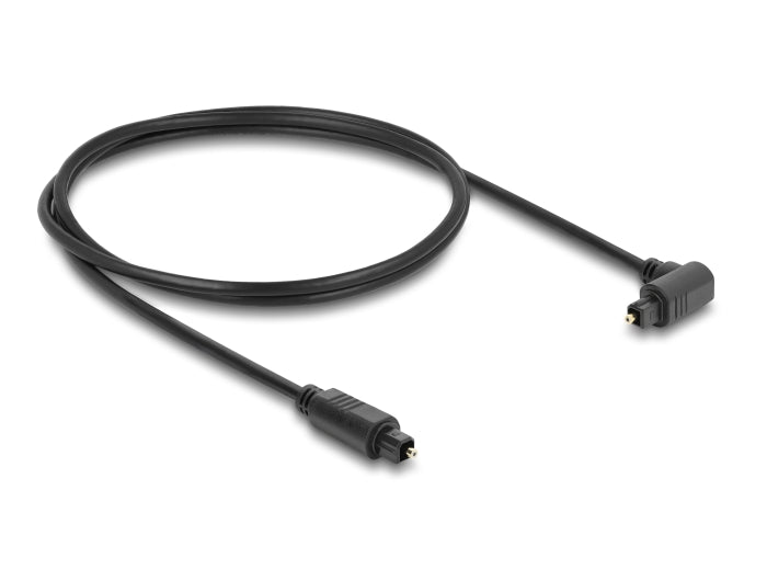 Delock 90928 Toslink Cable 90° Angled Male To Straight Male, Ø 4 Mm, 1 M, Black