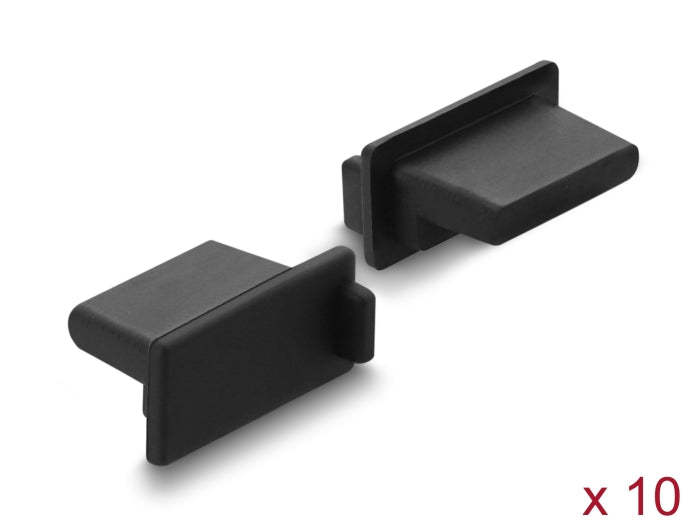 Delock 87490 Dust Cover For Usb Type-A Female 10 Pieces Silicone Black