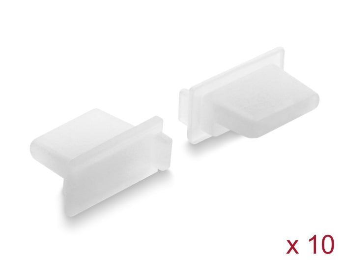Delock 87492 Dust Cover For Usb Type-A Female 10 Pieces Silicone Transparent