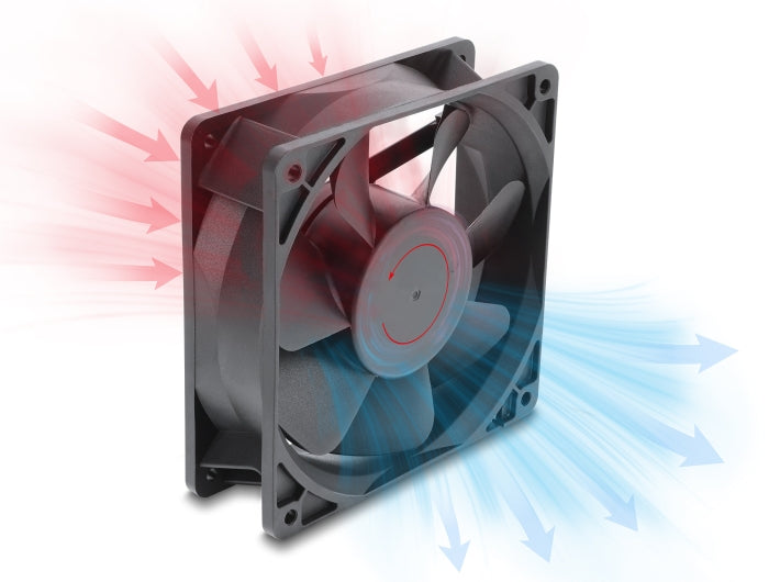Delock 67449 Axial Fan 48 V Dc, 120 X 120 X 38 Mm W/ 2 Pin Fan Connector Female