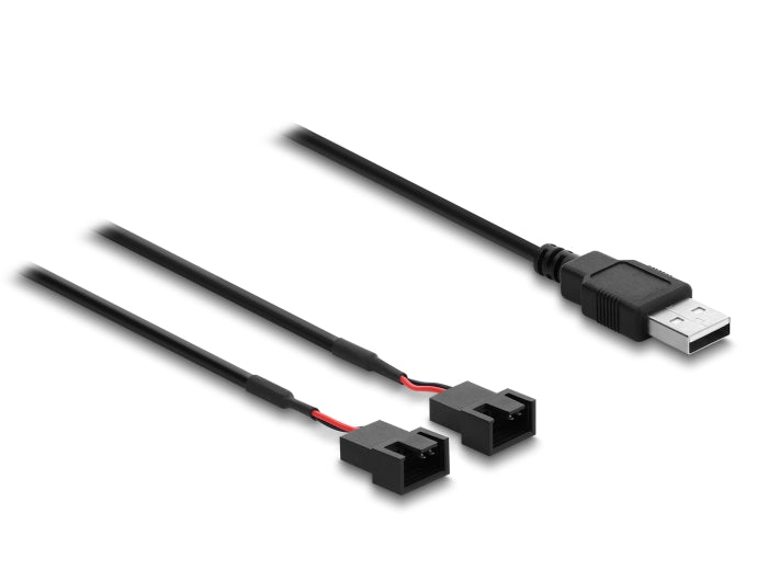 Delock 91343 Usb-A To 2X 4-Pin Fan Cable With Switch 1M