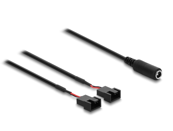 Delock 91355 Dc 5.5X2.1Mm To 2X 4-Pin Fan Cable With Switch 1M