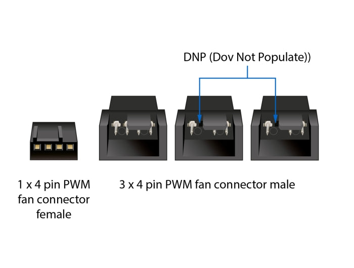 Delock 91341 Pwm Fan Splitter 4-Pin Female To 2X 4-Pin Male 30Cm